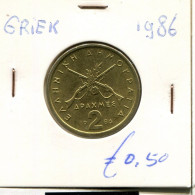 2 DRACHMES 1986 GRECIA GREECE Moneda #AK380.E.A - Griekenland