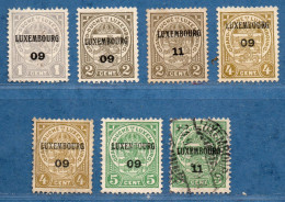 Luxemburg 1909-11 Precancels 09 & 11 On 1907 Issues - 1907-24 Coat Of Arms