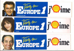 Lot De 3 Marque-Pages - Vivez En Europe1 SHELL -  Ivan Levaï, Viviane, Jacques Rouland - Bookmarks