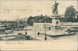 GENOVA . PIAZZA DEL PRINCIPE COL MONUMENTO A DEFERRARI DUCA DI GALLERIA - ED. GUGGENHEIM - SPEDITA - 1900s (20931) - Genova (Genoa)