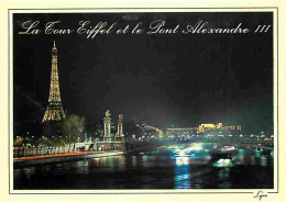 75 - Paris - Tour Eiffel - Le Pont Alexandre III - Vue De Nuit - Carte Neuve - CPM - Voir Scans Recto-Verso - Tour Eiffel