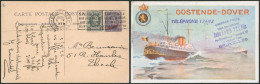 EP Au Type Carte Paquebot "Ostende-Douvres" (SBEP N°16b) + N°193 Expédié De Bruxelles (1925) > Uccle - Tarjetas Transatlánticos