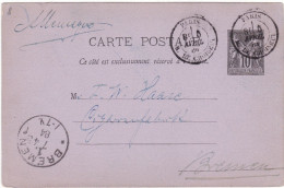 FRANCIA - INTERO POSTALE -VIAGGIATO - VIAGGIATO - 1884 - Andere & Zonder Classificatie
