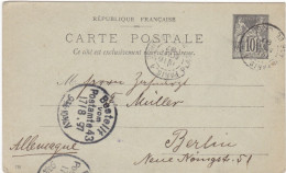 FRANCIA - INTERO POSTALE -VIAGGIATO - VIAGGIATO - 1897 - Other & Unclassified