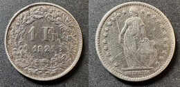 SUISSE - 1 Franc 1921 "Argent" - 1 Franken