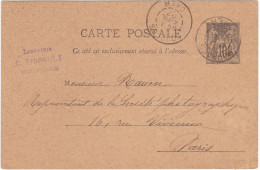 FRANCIA - INTERO POSTALE -VIAGGIATO - VIAGGIATO - 1892 - Otros & Sin Clasificación