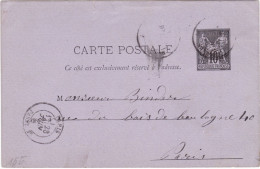 FRANCIA - INTERO POSTALE -VIAGGIATO - VIAGGIATO - 1881 - Otros & Sin Clasificación