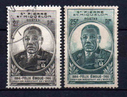 St Pierre Et Miquelon - 1945 - Félix Eboué - N° 323/324 - Oblit - Used - Used Stamps