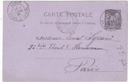 FRANCIA - INTERO POSTALE -VIAGGIATO - VIAGGIATO - 1890 - Otros & Sin Clasificación