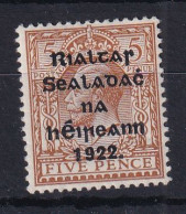 Ireland: 1922   KGV OVPT    SG38    5d      MH - Ungebraucht