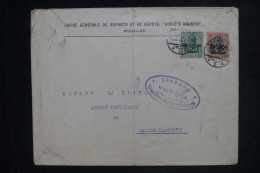 BELGIQUE - Perforés Sur Enveloppe Commerciale De Bruxelles Pour Braine Le Comte - L 153010 - OC1/25 Gouvernement Général