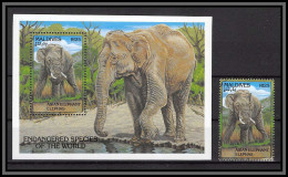 80926A Maldives Y&t BF N°271 + Timbre Asian éléphant Elephants Elephas TB Neuf ** MNH Animaux Animals 1993 - Maldives (1965-...)