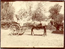 Photographie Photo Vintage Snapshot Amateur Attelage Calèche Carriole Cheval - Eisenbahnen