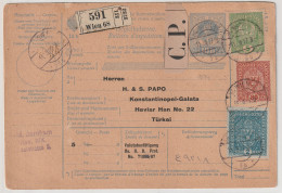 Österreich: Paketkarte 1917 In Die Türkei - Lettres & Documents