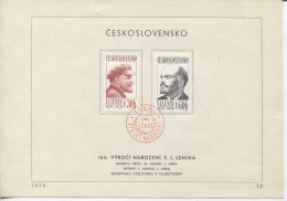 Tschechoslowakei # 1939-40 Ersttagsblatt Wladimir Lenin Geburtstag Revolutionär - Covers & Documents