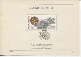Tschechoslowakei # 1945 Ersttagsblatt 25 Jahre Vereinte Nationen UNO Windrose - Lettres & Documents