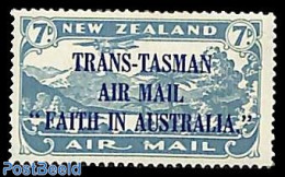 New Zealand 1934 Trans Tasman Flight 1v, Unused (hinged), Transport - Aircraft & Aviation - Nuevos