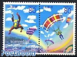 Japan 2000 Mie, Parachuting 2v [:], Mint NH, Sport - Parachuting - Sport (other And Mixed) - Ongebruikt