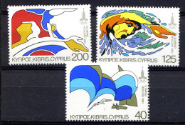 CHYPRE 1980, COURSE VOILIERS, NATATION GYMNASTIQUE, 3 Valeurs, Neufs / Mint. Ref411 - Ete 1980: Moscou