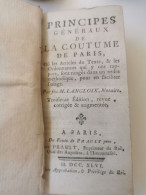Petit Livre, Principes Généraux De La Coutume De Paris 1766. 379 Pages - 1701-1800