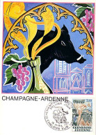 A40 185 Carte Maximum Champagne Ardennes Sanglier Wild Boar Wine Raisin Wein - Autres & Non Classés