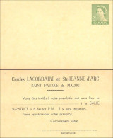 A42 7c Canada Carte Postale QEII 2c Green Cercle Lacordaire Sainte-Jeanne D'Arc Karsh - Covers & Documents