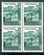 REPUBBLICA 1949 PONTE S.TRINITA' QUARTINA ** MNH - 1946-60: Neufs