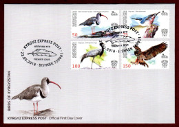 Kyrgyzstan (KEP) 2018 FDC "Birds Of Kyrgyzstan" Quality:100% - Kirghizstan