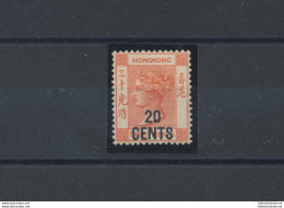 1885 HONG KONG - SG 40 - 20 Cent On 30 Cent Orange Red  , MLH* - Andere & Zonder Classificatie