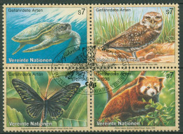 UNO Wien 1998 Gefährdete Tiere Schildkröte Eule Panda 248/51 ZD Gestempelt - Used Stamps