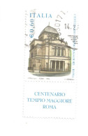 (REPUBBLICA ITALIANA) 2004, CENTENARIO TEMPIO MAGGIORE, ROMA - Serie Di 2 Francobolli Usati Con Appendice - 2001-10: Afgestempeld