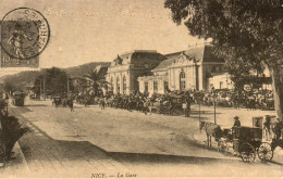 REPRO CARTE ANCIENNE - H11 - ALPES MARITIMES - NICE - LA GARE - Monuments, édifices