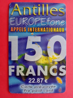 ANTILLES EUROPEfone 150F 22.87 Euros NO CN Sans N° Verso Dummy Essai (TM0320 - Antillen (Französische)