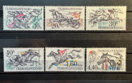 6 Sellos Nuevos Checoslovaquia 1978 Serie Completa Corse Di Cavalli A Pardubice - Unused Stamps