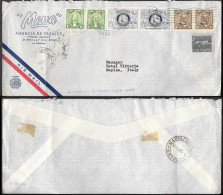 Cuba Havana Cover To Italy 1955. 31c Rate Rotary Stamps - Brieven En Documenten