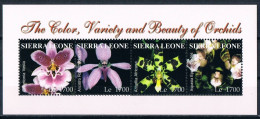 Sierra Leone - 2004 - Flowers: The Color, Variety And Beauty Of Orchids - Yv 3912/15 - Orchidées