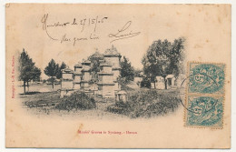 CPA - CHINE - HONAN - Monks' Graves In Syniang - Affr Coté Vue 5c Blanc X2 Cad Shang-Hai Chine 1906 - Chine