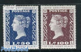 Sierra Leone 1990 150 Years Stamps 2v, Mint NH, Stamps On Stamps - Postzegels Op Postzegels