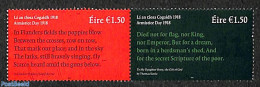 Ireland 2018 Armistice Day 1918 2v, Mint NH, History - World War I - Neufs