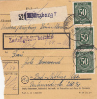 Paketkarte 1947: Würzburg Nach Bad-Aibling, Wertkarte - Lettres & Documents