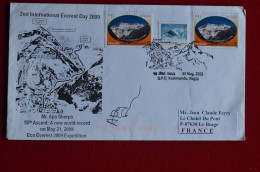 Nepal To France 2nd International Everest Day 2009 Signed Apa Sherpa 19th Ascent Mountaineering Himalaya - Sportifs