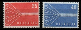 SUISSE      -    EUROPA  .   1957 .   Y&T N° 595 à 596 ** - Unused Stamps