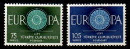 TURQUIE    -    EUROPA    -   1960 .   Y&T N° 1567 à 1568 ** - Ungebraucht