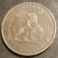 ESPAGNE - SPAIN - 10 ( DIEZ ) CENTIMOS 1870 - KM 663 - Eerste Muntslagen