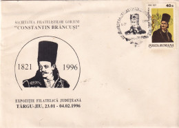 A24776 - Constantin Brancusi, Societatea Filatelistilor Gorjeni Cover Romania 1996 - Cartas & Documentos