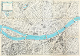 -  1968 Budapest Távlati Térképe, Belső Terület. A Műemlékek, Emlékművek és Kulturális Intézmények Feltüntetésével. Terv - Sonstige & Ohne Zuordnung