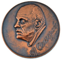 Szovjetunió 1989. "Andrej Szaharov / 1921-1989" Nobel-békedíjas Fizikus Kétoldalas Bronz Emlékérme, Műanyag Tokban (50mm - Non Classés