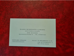 Carte De Visite HANS WIESSNER SPRITZFABRIK RICHEN HEILBRONN - Visitenkarten