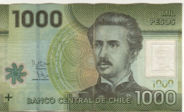 CHILE  1'000  Pesos ,   POLIMER  P161c   2012    "Ignacio Carrera Pinto + Guanacos In National Park" - Chili