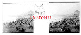 Biarritz - Plage Principale ( Bien Animée ) - Plaque De Verre En Stéréo - Taille 44 X 107 Mlls - Plaques De Verre
